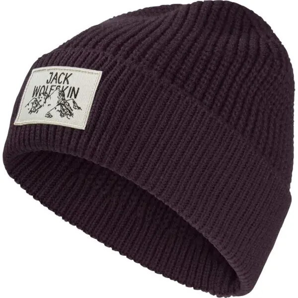 Jack Wolfskin BADGE BEANIE Zimní čepice, vínová, velikost