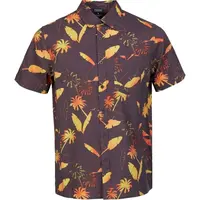 FUNDANGO CHASE Pánské košile s krátkým rukávem, vínová, velikost