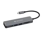Verbatim 32156, USB-C víceportový rozbočovač Essentials 6-port, 32156, šedý, délka kabelu 18cm, USB-C PD, USB-A 3.2 Gen 1, USB-A 2.0, SD