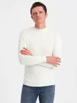 Ombre Men's knitted half turtleneck with viscose - cream