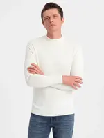 Ombre Men's knitted half turtleneck with viscose - cream