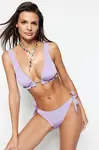 Trendyol Lilac Tie Glitter High Leg Bikini Bottom