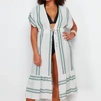Trendyol Curve Beige Waist Elastic Waist Gathered Skirt Woven Beach Dress