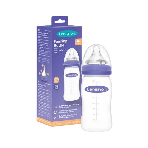 LANSINOH Lahev kojenecká s NaturalWaveTM savičkou (M) 240 ml