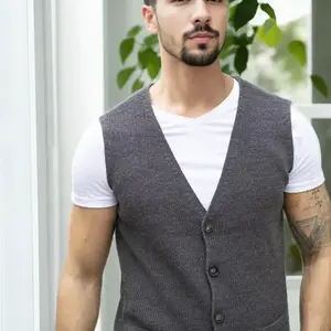 90862 Dewberry Mens Knitwear Vest-ANTHRACITE