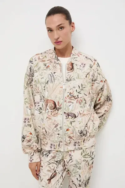 Mikina Medicine dámská, béžová barva, vzorovaná