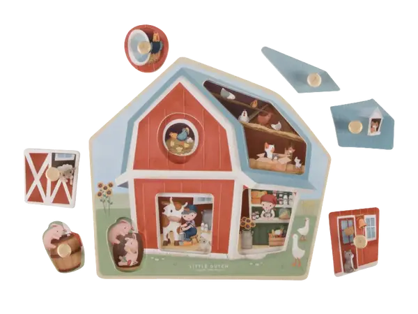LITTLE DUTCH Puzzle vkládací dřevěné Farma