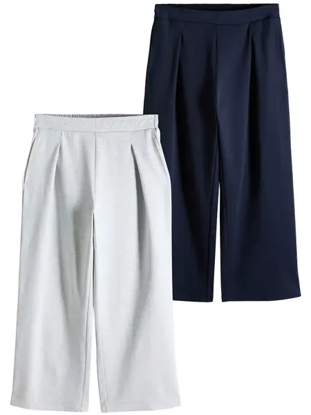 The Set Plisované nohavice  námornícka modrá / sivá melírovaná