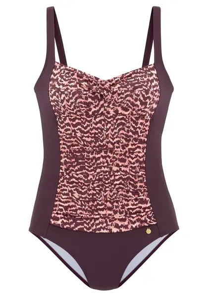 LASCANA Jednodielne plavky  ružová / bordová