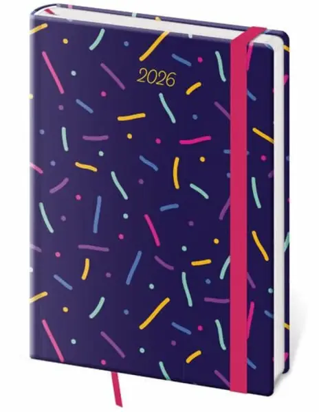 Týdenní diář 2026 A5 Vario Sprinkles s gumičkou