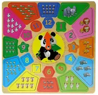 Dřevěné puzzle hodiny se zvířátky