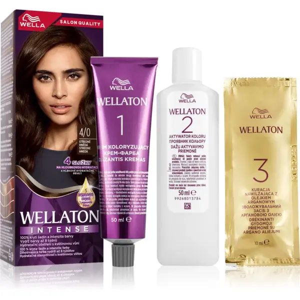 Wella Wellaton Intense permanentná farba na vlasy s arganovým olejom odtieň 4/0 Medium Brown 1 ks