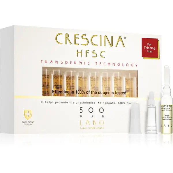 Crescina Transdermic 500 Re-Growth starostlivosť pre podporu rastu vlasov pre mužov 20x3,5 ml