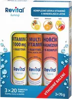 REVITAL Vitamín C + multivitamín + horčík 3 x 20 šumivých tabliet