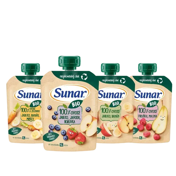 SUNAR BIO vrecúško mix kartón (od 4 mesiacov) 12 x 100 g
