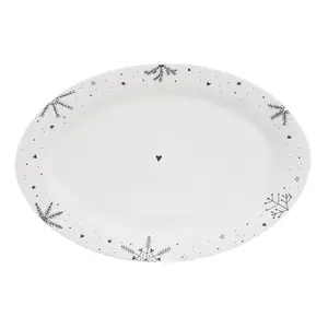 Porcelánový servírovací tanier oválny VLOČKA