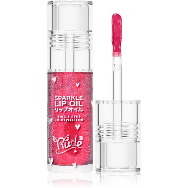 Rude Cosmetics Manga Collection Sparkle Lip Oil tónovací olej na pery s hydratačným účinkom odtieň Watermelon 4 g