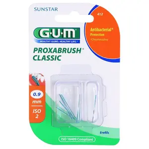 G.U.M Proxabrush Classic náhradné medzizubné kefky v blistrovom balení 0,9 mm (Interdental Brush) 8 ks