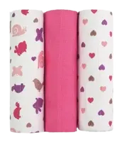 T-TOMI Látkové Tetra plienky, Ružové slimáky 3 ks