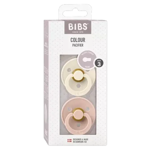 BIBS Colour Cumlíky z prírodného kaučuku Ivory/Blush veľkosť 3 2 ks