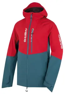 Husky  Nicco M red/turquoise, M Pánska hardshell bunda