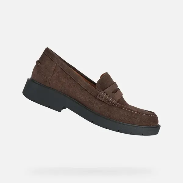 Hnědé dámské mokasíny Geox Spherica EC1 - Dámské