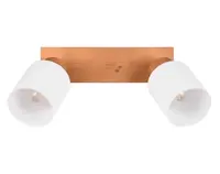 Stropné/nástenné osvetlenie Assam, 2 svietidlá, drevo/sklo%