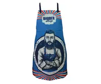 Barber zástera Eurostil Professional Blue Barbershop - modrá s potlačou (32206444) + darček zadarmo