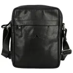 Pánska kožená crossbody taška čierna - Greenwood Olwen