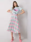 Pleated skirt with mint cheque