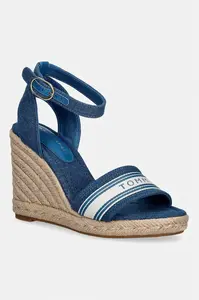 Tommy Hilfiger sandály na klínk HIGH WEDGE ESPAD WEBBING