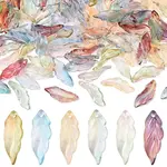 180Pcs 6 Colors Baking Paint Transparent Glass Pendants