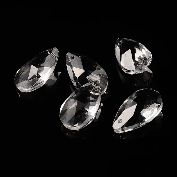 Faceted Teardrop Glass Pendants