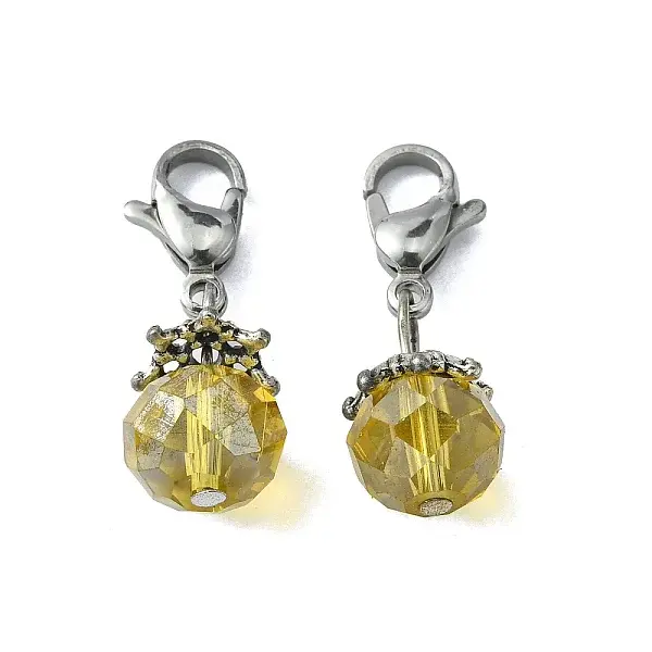 Electroplate Faceted Glass Pendants