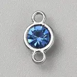 Faceted Glass Flat Round Connector Charms