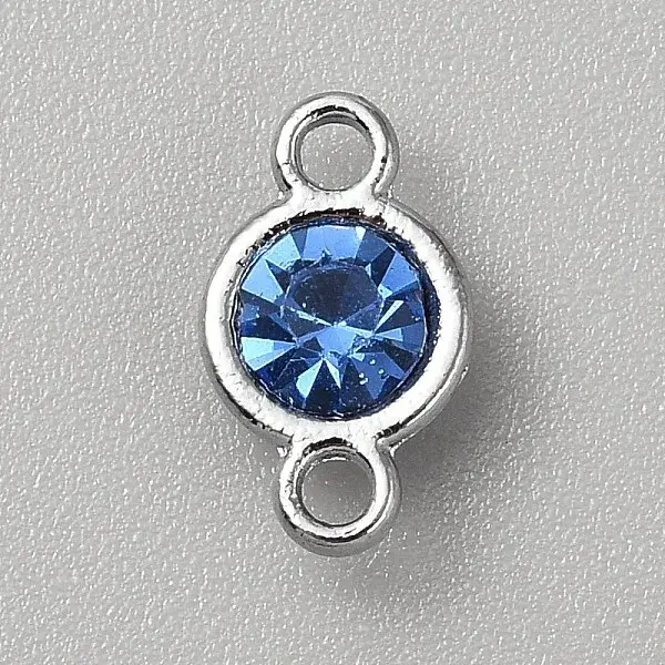 Faceted Glass Flat Round Connector Charms