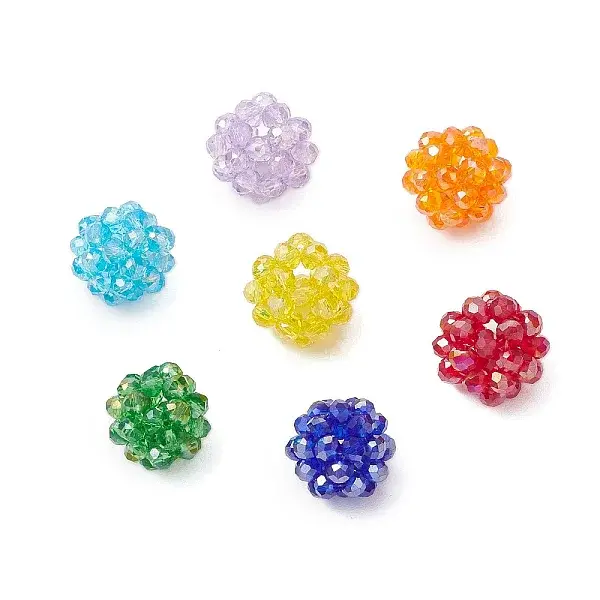 7Pcs 7 Colors Baking Paint Glass Pendants