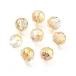 Electroplate Transparent Round Glass Beads