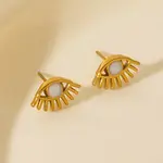304 Stainless Steel Exaggerated Eye Stud Earrings - High-end