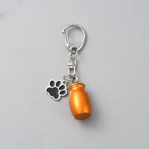 Openable Pet Memorial Urn Ashes Alloy Pendants Keychain