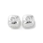 Brass Micro Pave Cubic Zirconia Beads