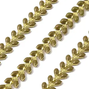 Brass Enamel Leaf Link Chains
