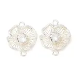 Brass Pave Clear Cubic Zirconia Connector Charms