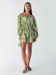 BWLDR Šaty 'BRIA MINI DRESS'  olivová / biela