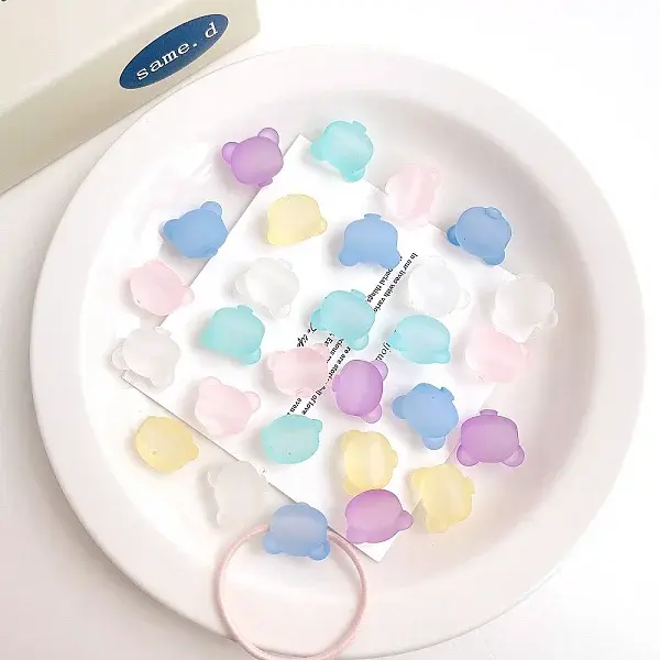 Rubberized Style Transparent Acrylic Beads