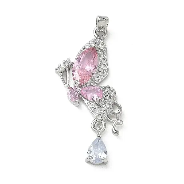 Brass Micro Pave Cubic Zirconia Pendants