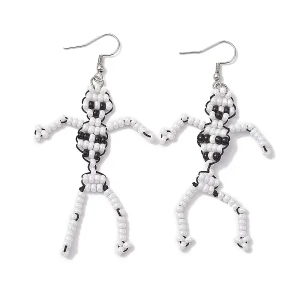 Handmade Seed Beads Dangle Earrings