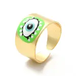 Enamel Horse Eye Open Cuff Rings