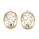 Brass Micro Pave Clear Cubic Zirconia Pendants