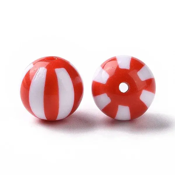 Opaque Acrylic Stripe Beads